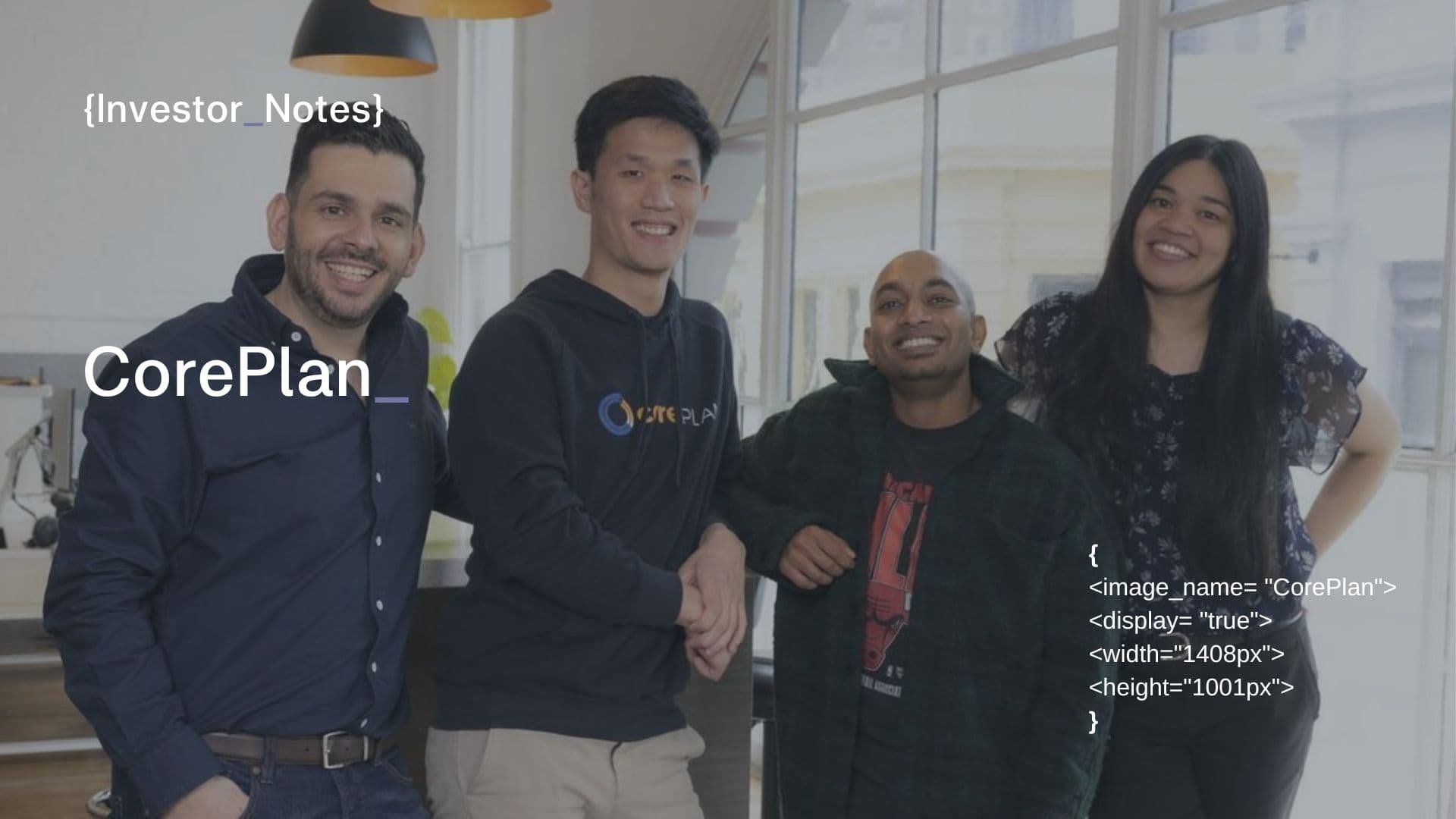 CorePlan team photo from EVP Ventures investment notes