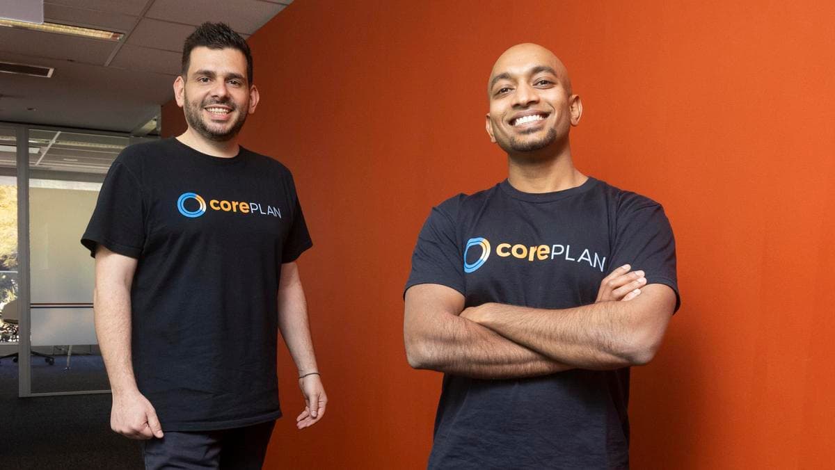CEO Alex Goulios and Sachee Perera at CorePlan’s West Perth office